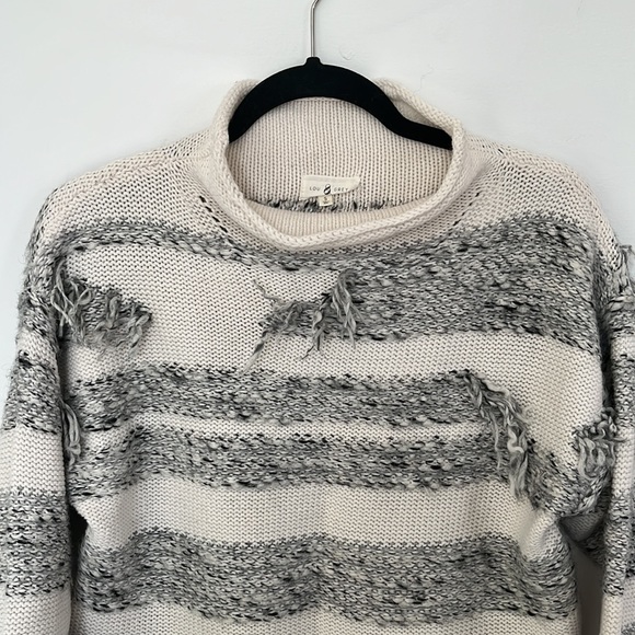 Lou & Grey Fringe BOHO Sweater Mock Neck Knit Size S - Picture 3 of 6